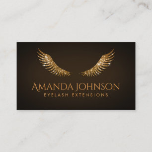Glitter Lashes Gold Wings Brown Chocolate Kaart Visitekaartje