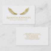 Glitter Lashes Gold Wings Eenvoudige Witte Kaart Visitekaartje (Voorkant / Achterkant)