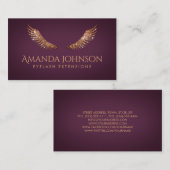 Glitter Lashes Gold Wings Grape Color Kaart Visitekaartje (Voorkant / Achterkant)