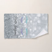 Glitter Lashes Silver Glitter Bokeh Bad Handdoek (Handdoek)