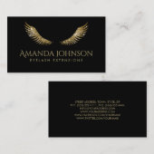 Glitter Lashes White Gold Wings Simple Black Kaart Visitekaartje (Voorkant / Achterkant)