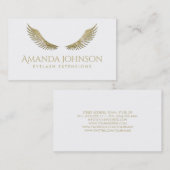 Glitter Lashes White Gold Wings Simple White Kaart Visitekaartje (Voorkant / Achterkant)