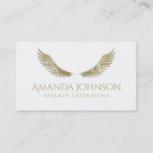 Glitter Lashes White Gold Wings Simple White Kaart Visitekaartje (Voorkant)