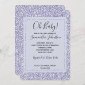 Glitter Lavendel Lila Paarse Glitter Baby Shower Kaart (Voorkant / Achterkant)