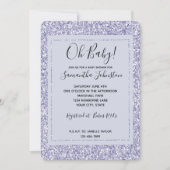 Glitter Lavendel Lila Paarse Glitter Baby Shower Kaart (Voorkant)