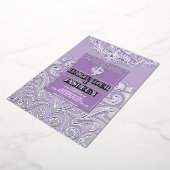 Glitter Lavendel Zilveren Sikh Anand Karaj Wedding Folie Uitnodiging (Gedraaid)