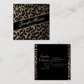 Glitter Leopard Black en Gold Visitekaartje (Voorkant / Achterkant)