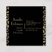 Glitter Leopard Black en Gold Visitekaartje (Achterkant)
