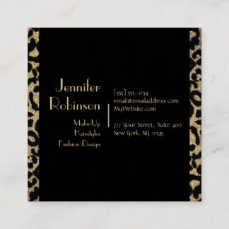 Glitter Leopard Black en Gold Visitekaartje