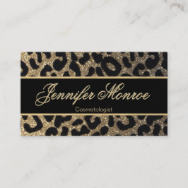 Glitter Leopard Black en Gold Visitekaartje
