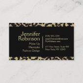 Glitter Leopard Black en Gold Visitekaartje (Achterkant)