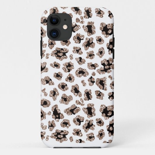 Glitter Leopard-draagtas Case-Mate iPhone Case (Achterkant)