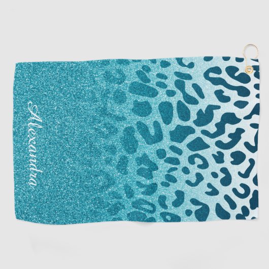 Glitter Leopard Golfhanddoek (Horizontaal)