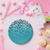 Glitter Leopard Papieren Bordje (Feest)