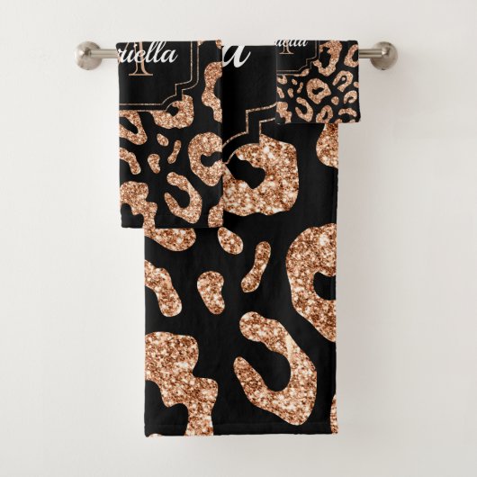 Glitter Leopard Print Bad Handdoek (Insitu)