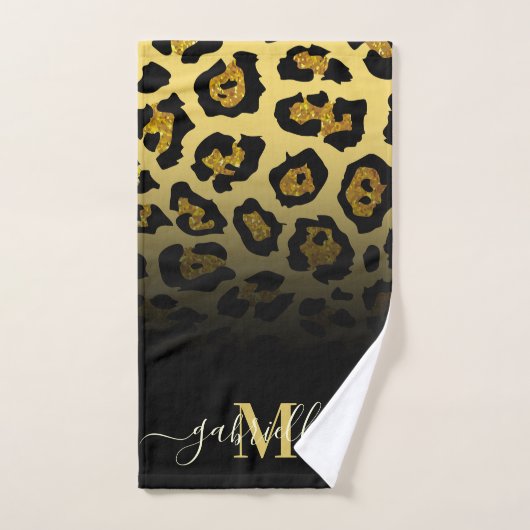 Glitter Leopard Print Bad Handdoek (Handdoek)