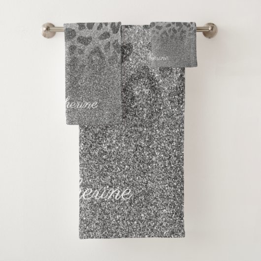 Glitter Leopard Print Bad Handdoek (Insitu)
