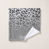 Glitter Leopard Print Bad Handdoek (Wasdoekje)