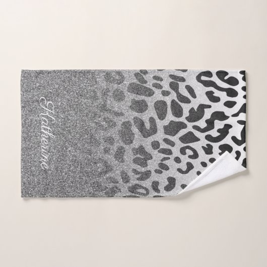 Glitter Leopard Print Bad Handdoek (Handdoek)