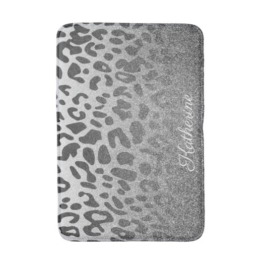 Glitter Leopard Print Badmat (Voorkant Verticaal)