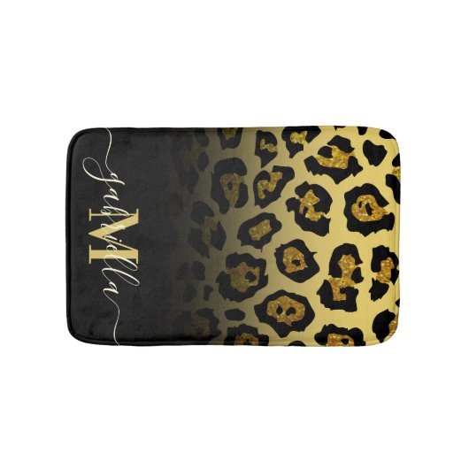 Glitter Leopard Print Badmat (Voorkant)