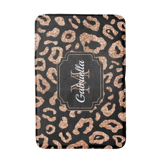 Glitter Leopard Print Badmat (Voorkant Verticaal)