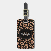 Glitter Leopard Print Bagagelabel (Voorkant verticaal)