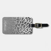 Glitter Leopard Print Bagagelabel (Voorkant horizontaal)