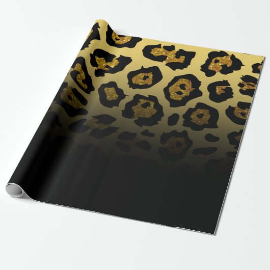 Glitter Leopard Print Cadeaupapier (Uitgerold)