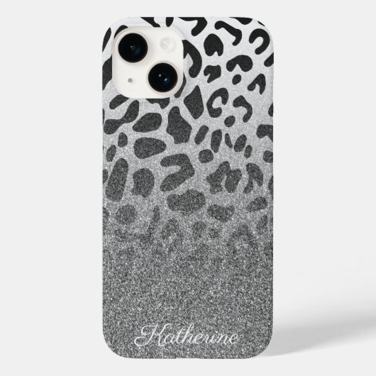 Glitter Leopard Print Case-Mate iPhone Case (Achterkant)