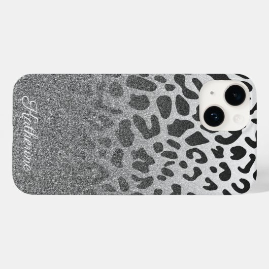 Glitter Leopard Print Case-Mate iPhone Case (Achterkant (horizontaal))