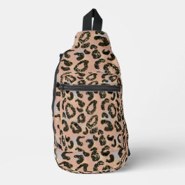 Glitter Leopard Print Crossbody Sling Bag