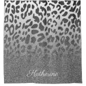 Glitter Leopard Print Douchegordijn (Voorkant)