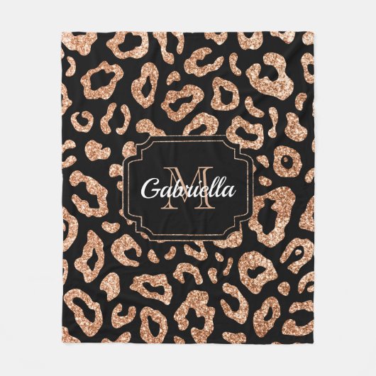 Glitter Leopard Print Fleece Deken (Voorkant)