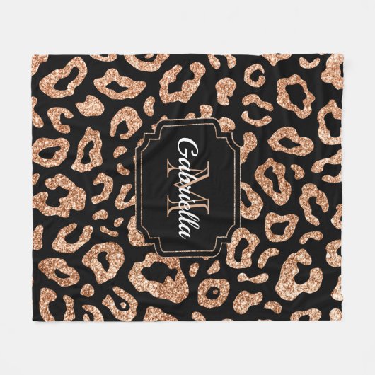 Glitter Leopard Print Fleece Deken (Voorkant (Horizontaal))