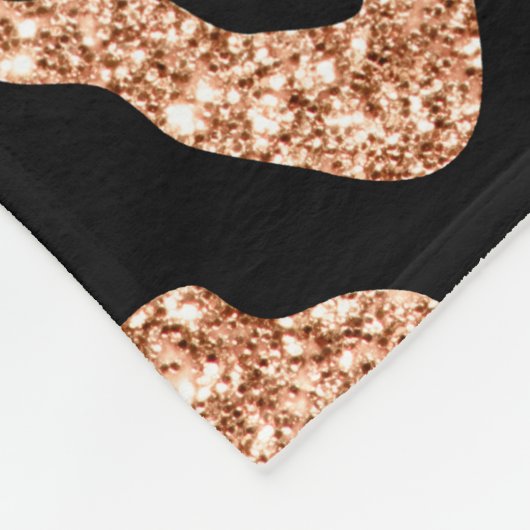 Glitter Leopard Print Fleece Deken (Hoek)