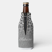 Glitter Leopard Print Flesjeskoeler (Fles Achterkant)