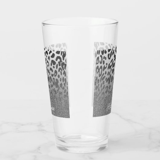 Glitter Leopard Print Glas (Rechts)