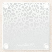 Glitter Leopard Print Glazen Onderzetter (Achterkant)