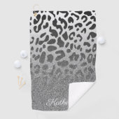 Glitter Leopard Print Golfhanddoek (Insitu)