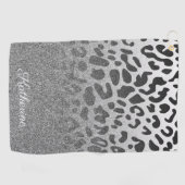 Glitter Leopard Print Golfhanddoek (Horizontaal)
