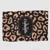 Glitter Leopard Print Golfhanddoek (Horizontaal)