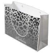 Glitter Leopard Print Groot Cadeauzakje (Achterkant Gekanteld)