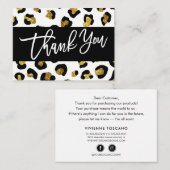 GLITTER LEOPARD PRINT - Hartelijk dank voor uw aan Informatiekaartje (Voorkant / Achterkant)