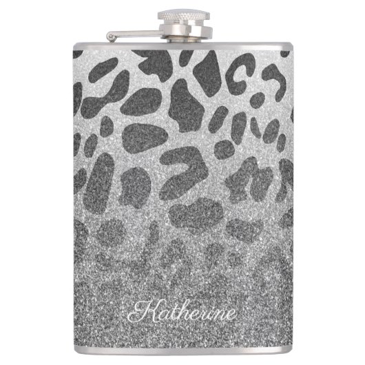 Glitter Leopard Print Heupfles (Voorkant)