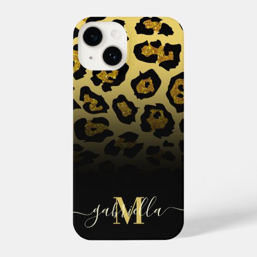Glitter Leopard Print iPhone Hoesje (Achterkant)