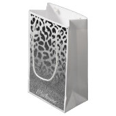 Glitter Leopard Print Klein Cadeauzakje (Voorkant Gekanteld)