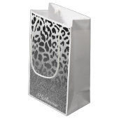 Glitter Leopard Print Klein Cadeauzakje (Achterkant Gekanteld)