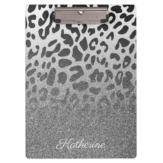 Glitter Leopard Print Klembord (Voorkant)