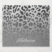 Glitter Leopard Print Likeurfles Etiket (Enkel label)